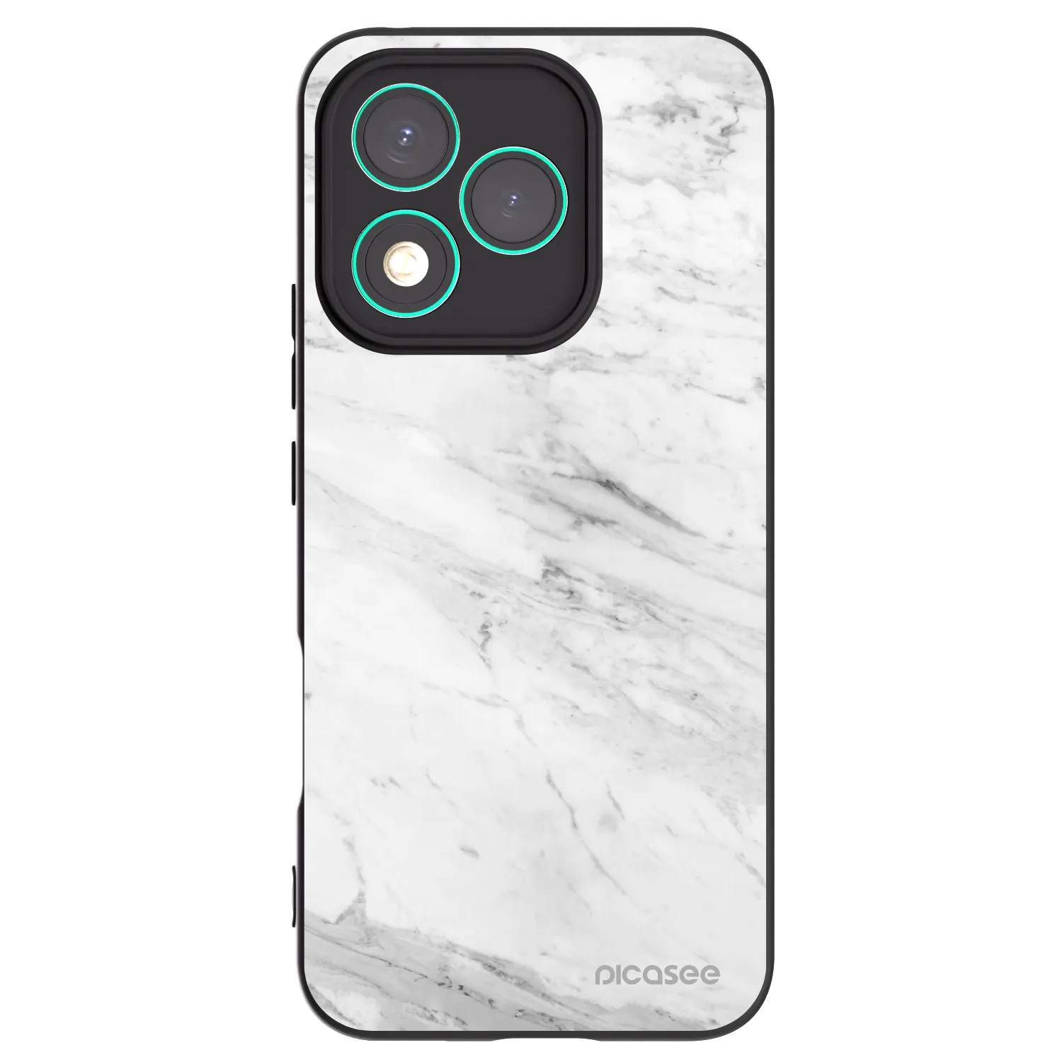 Picasee husă neagră din silicon pentru Honor 400 Lite 5G - White marble