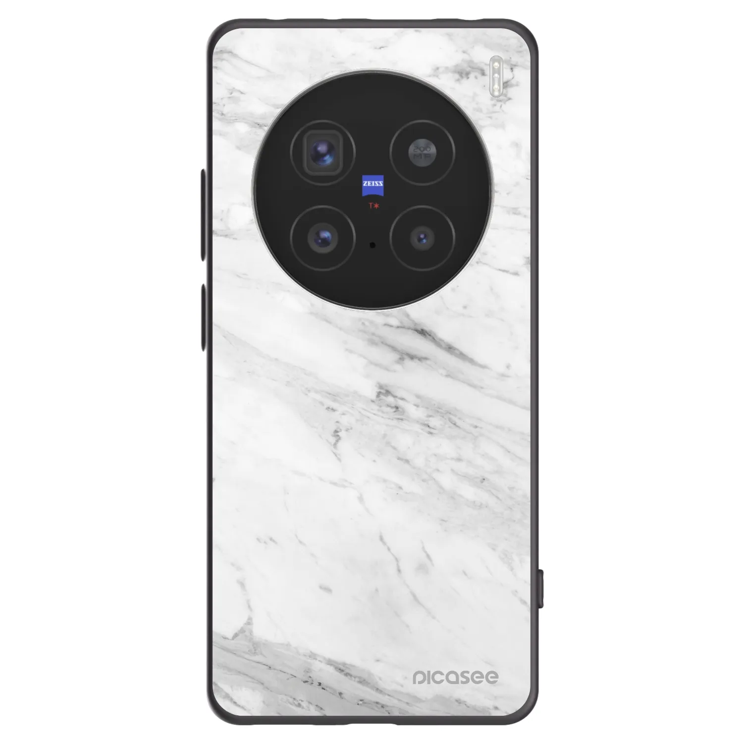 Picasee husă neagră din silicon pentru Vivo X200 Pro - White marble