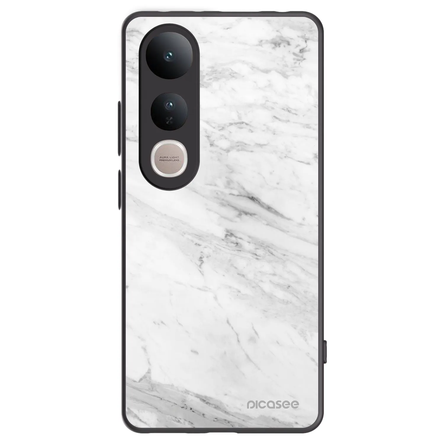 Picasee husă neagră din silicon pentru Vivo V50 Lite 5G - White marble