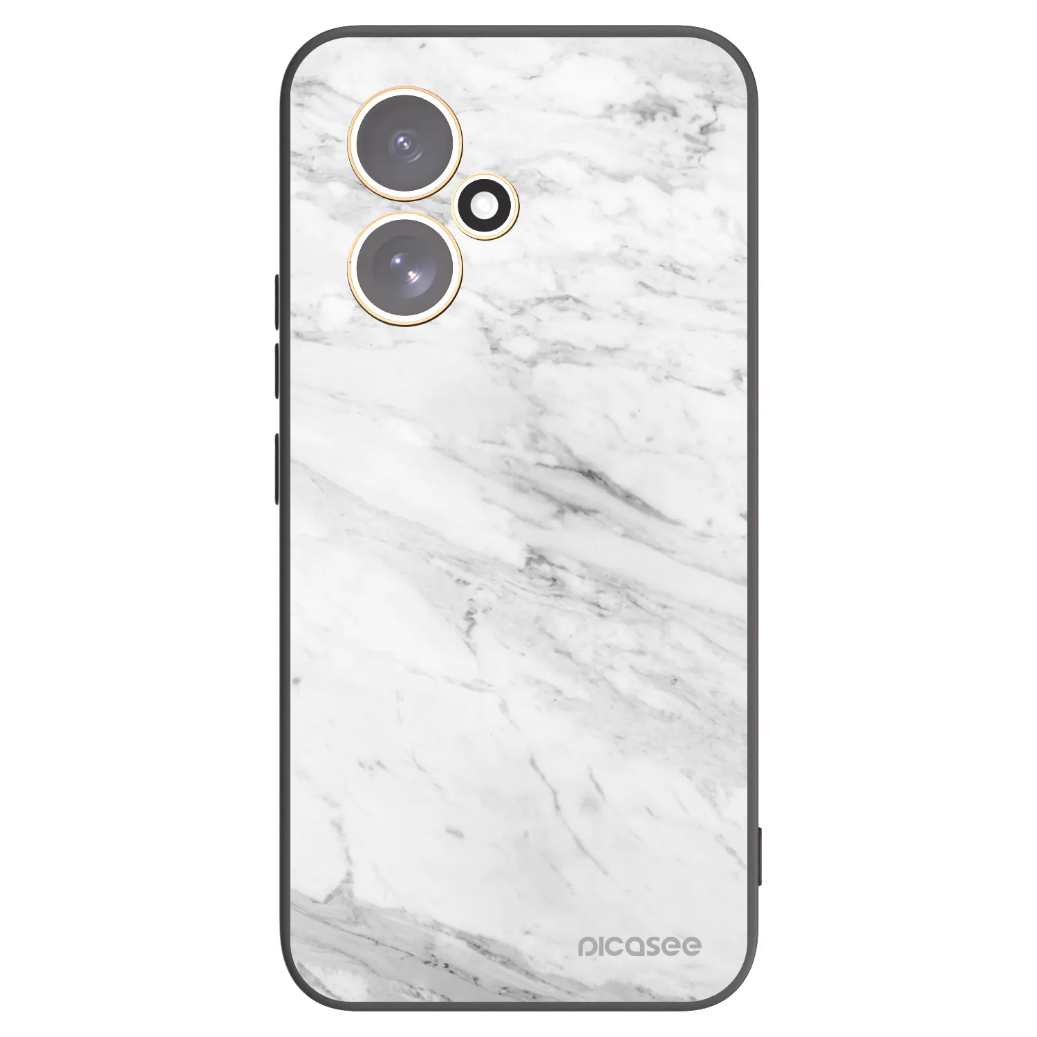 Picasee husă neagră din silicon pentru Honor 400 5G - White marble