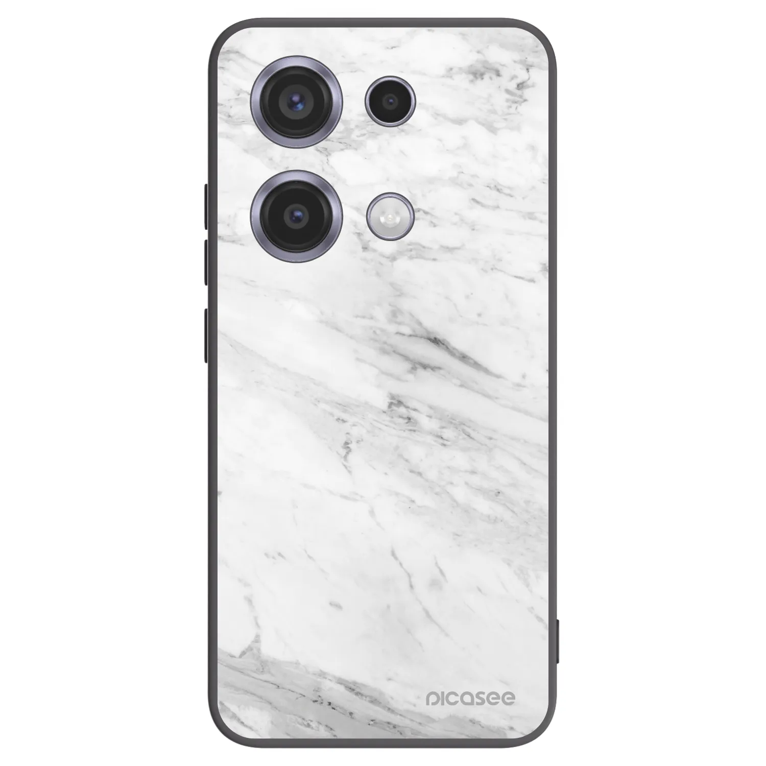 Picasee husă neagră din silicon pentru Xiaomi Redmi Note 14S - White marble