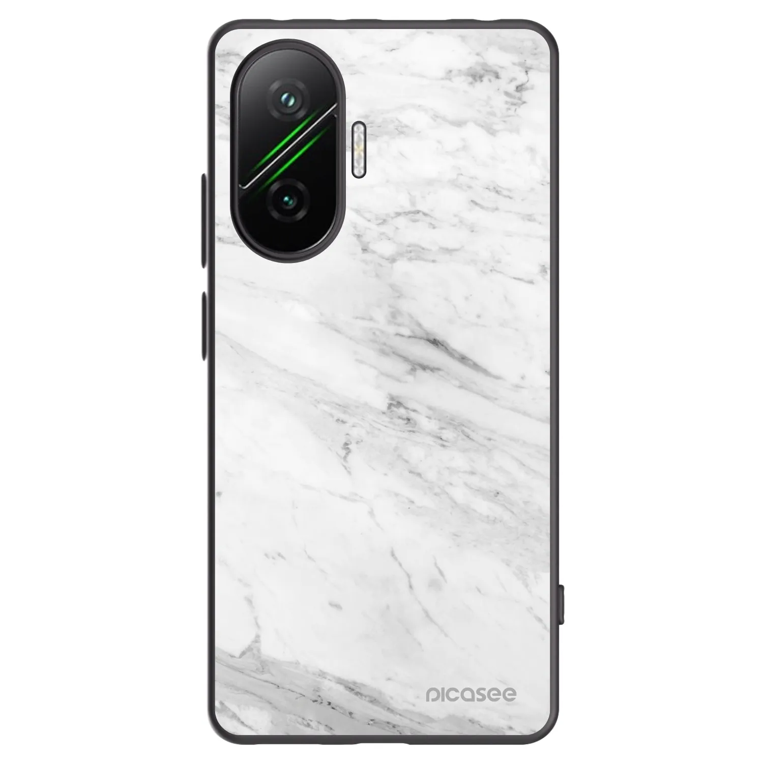 Picasee husă neagră din silicon pentru Xiaomi Poco F7 5G - White marble