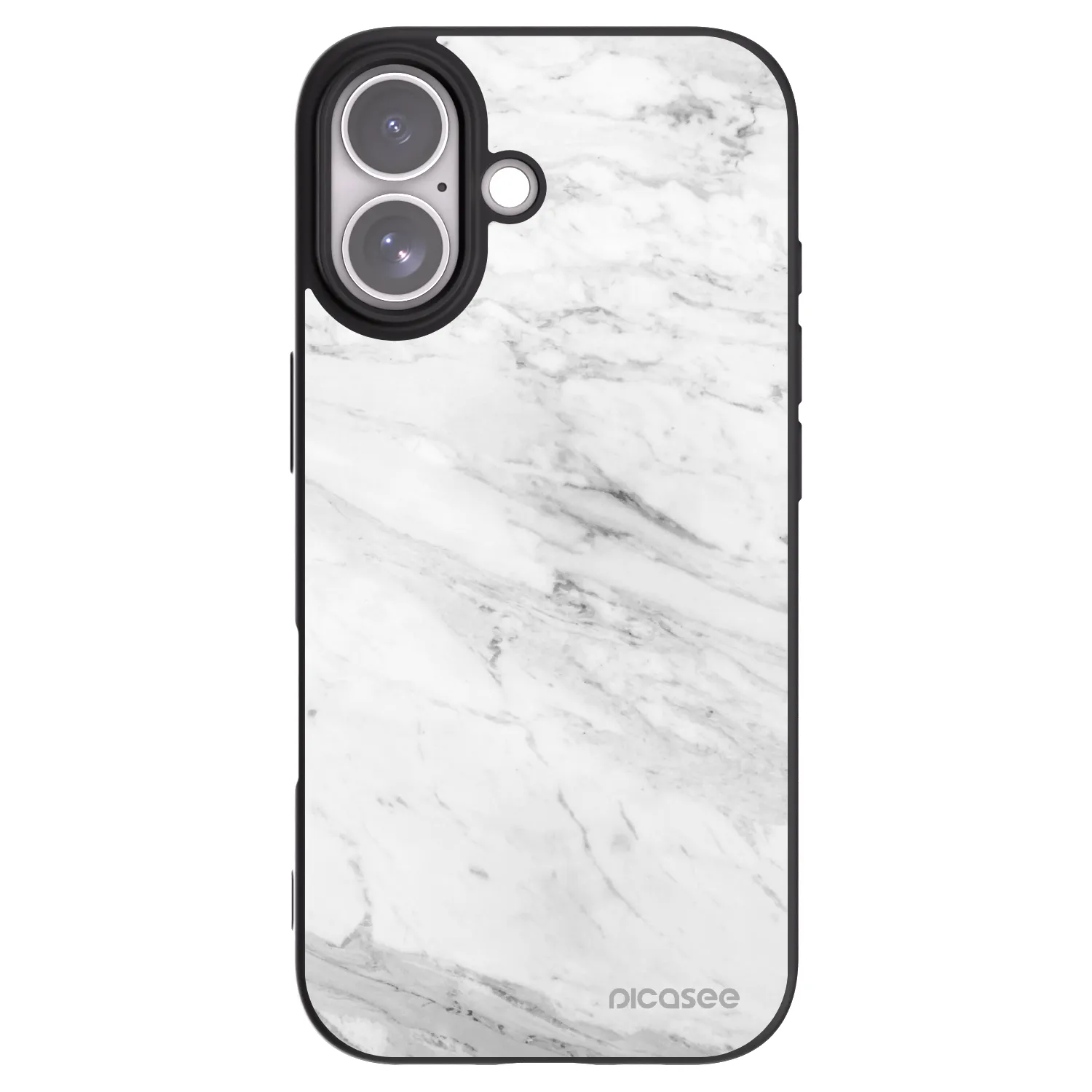 Picasee husă neagră din silicon pentru Apple iPhone 17 - White marble