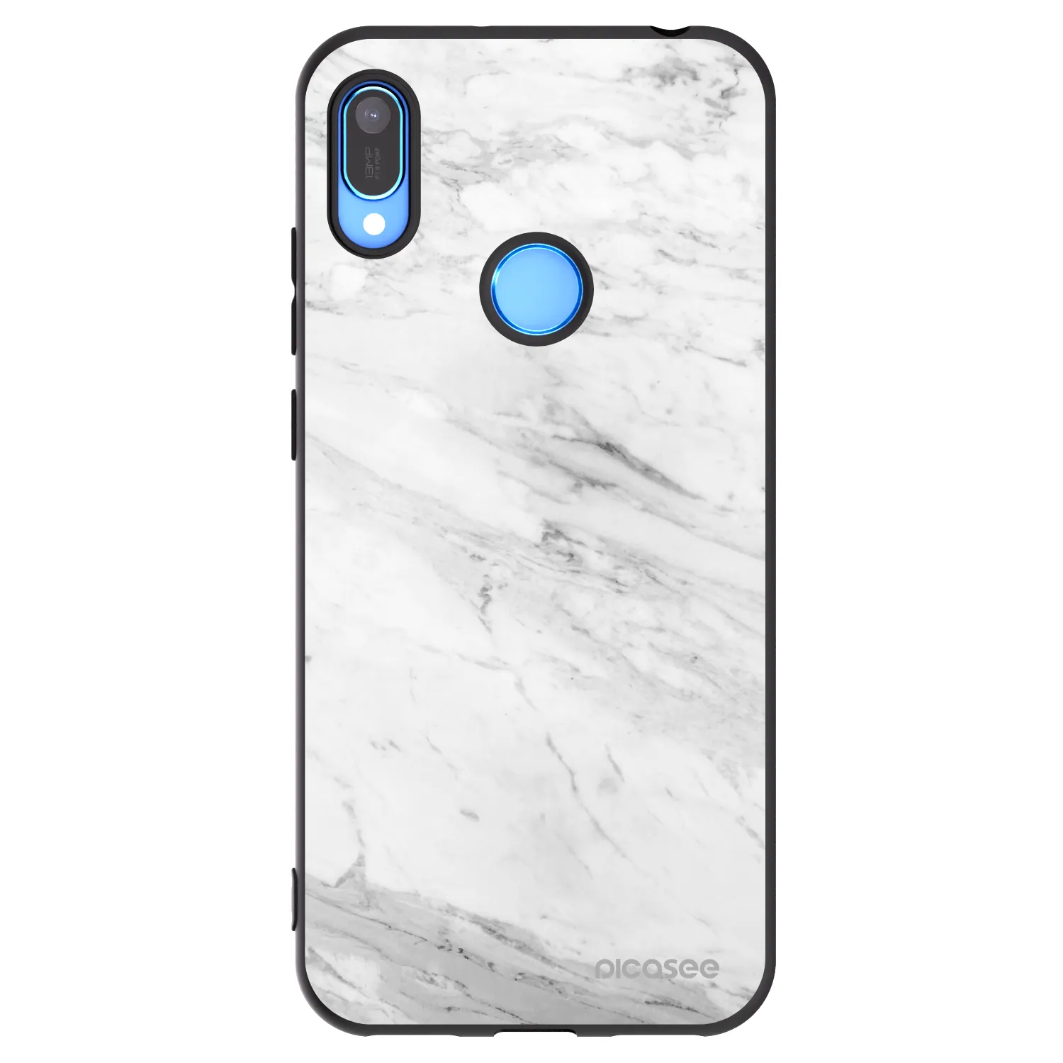 Picasee husă neagră din silicon pentru Huawei Y6 2019 - White marble