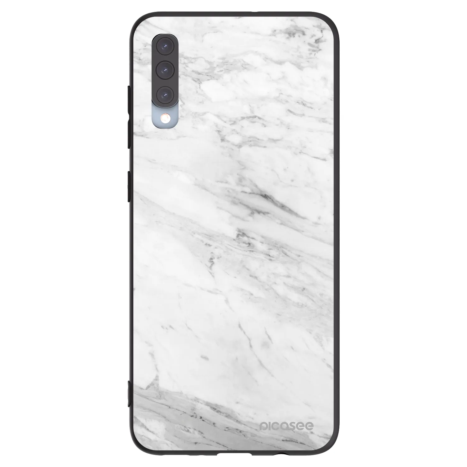 Picasee husă neagră din silicon pentru Samsung Galaxy A70 A705F - White marble