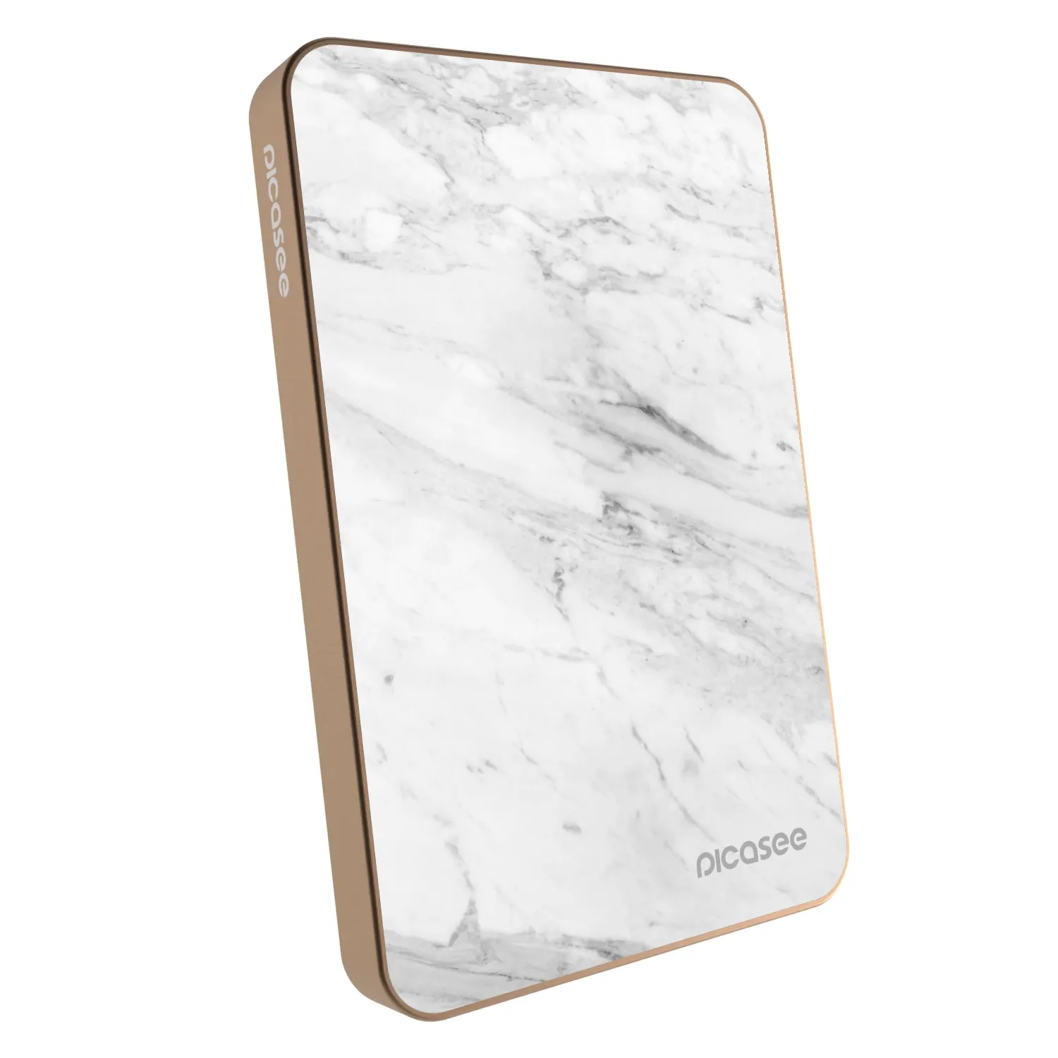 Picasee Powerbank cu MagSafe 5 000 mAh De aur - White marble