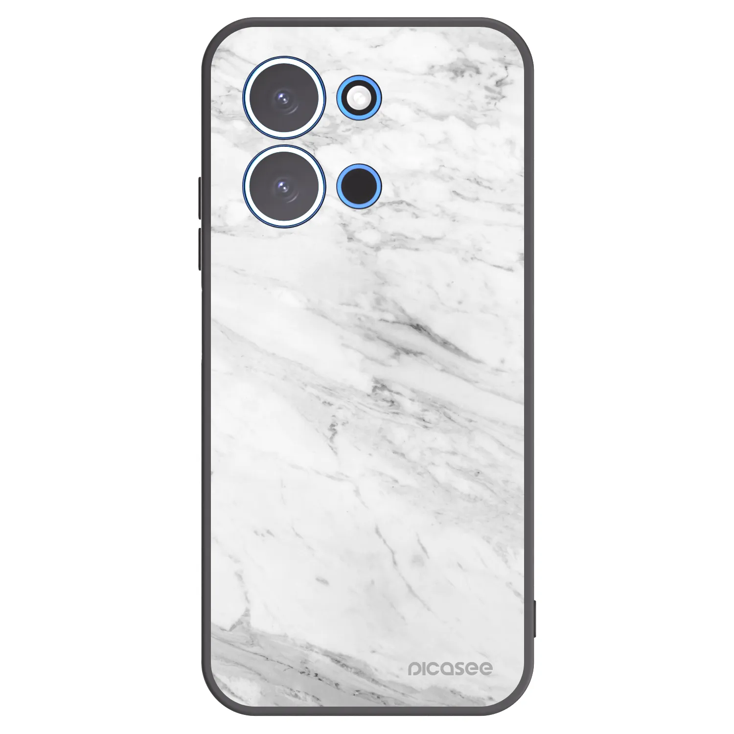 Picasee husă neagră din silicon pentru Xiaomi Redmi 15C 4G - White marble
