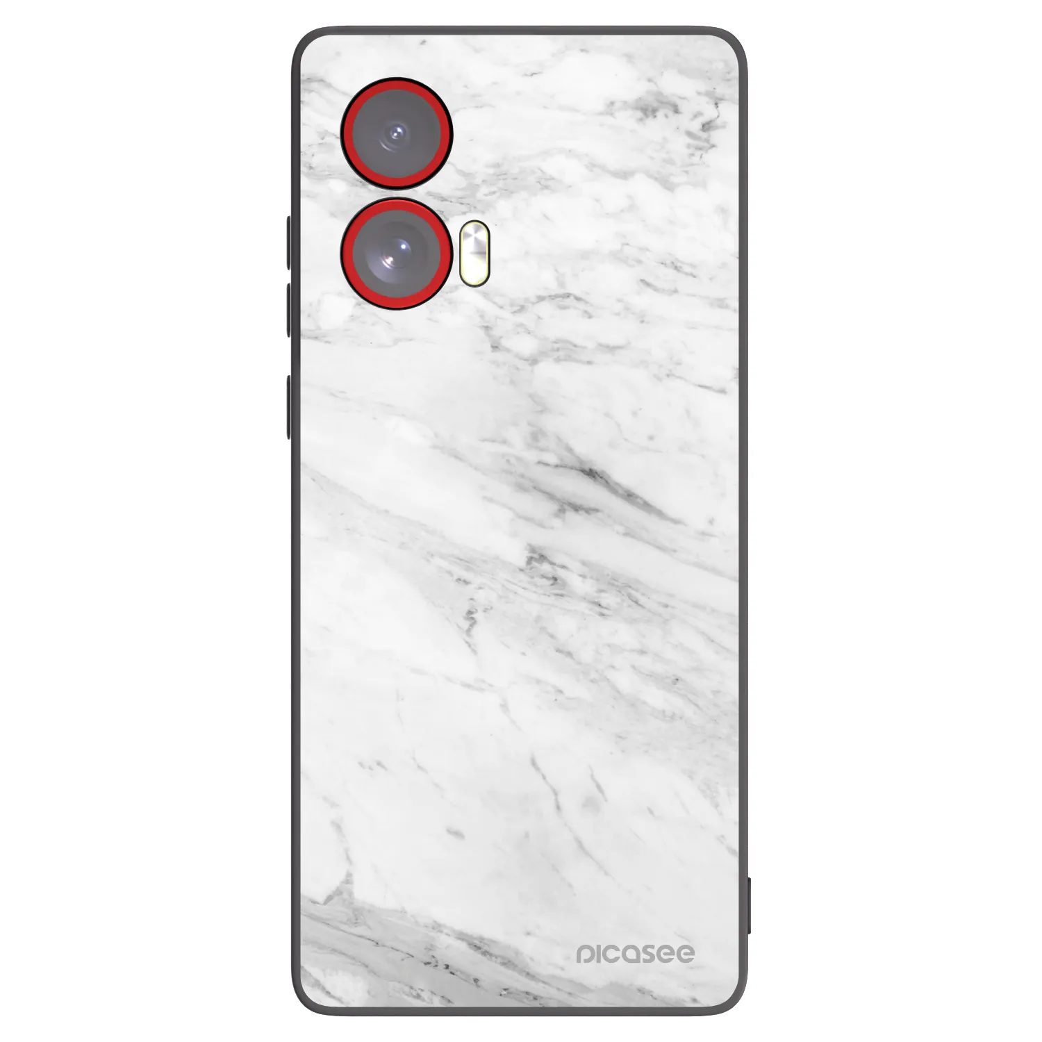 Picasee husă neagră din silicon pentru Motorola Edge 50 Fusion - White marble