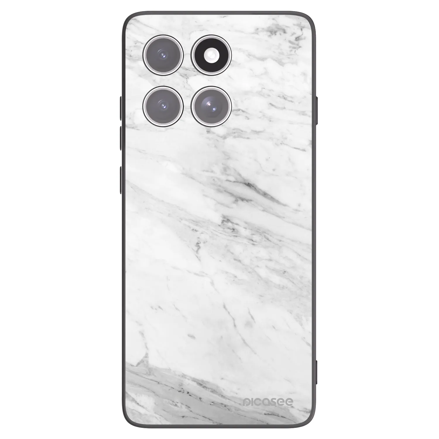 Picasee husă neagră din silicon pentru Motorola Edge 60 Fusion - White marble