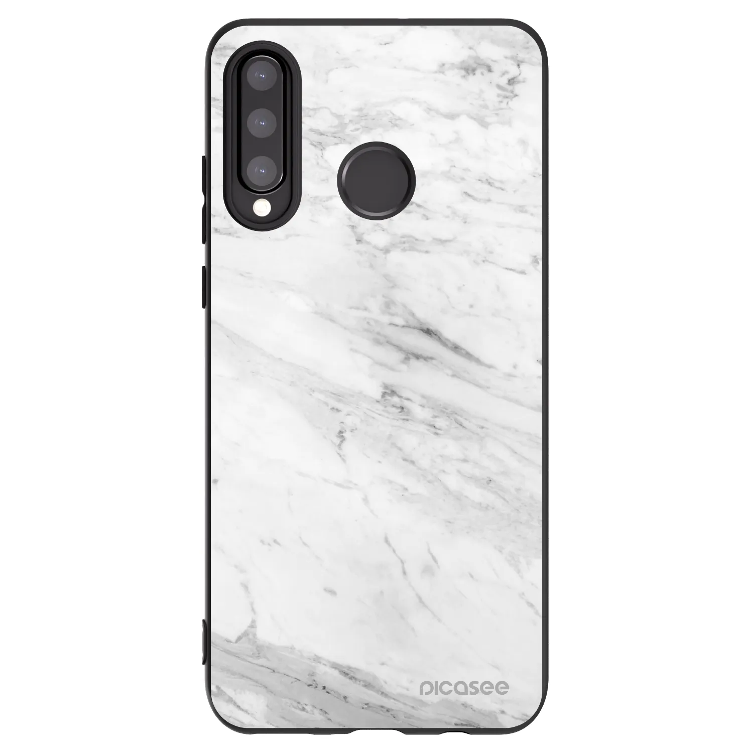 Picasee husă neagră din silicon pentru Huawei P30 Lite - White marble
