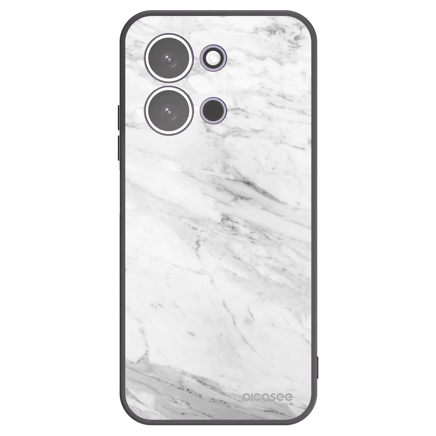 Picasee husă neagră din silicon pentru Xiaomi Redmi 15C 5G - White marble
