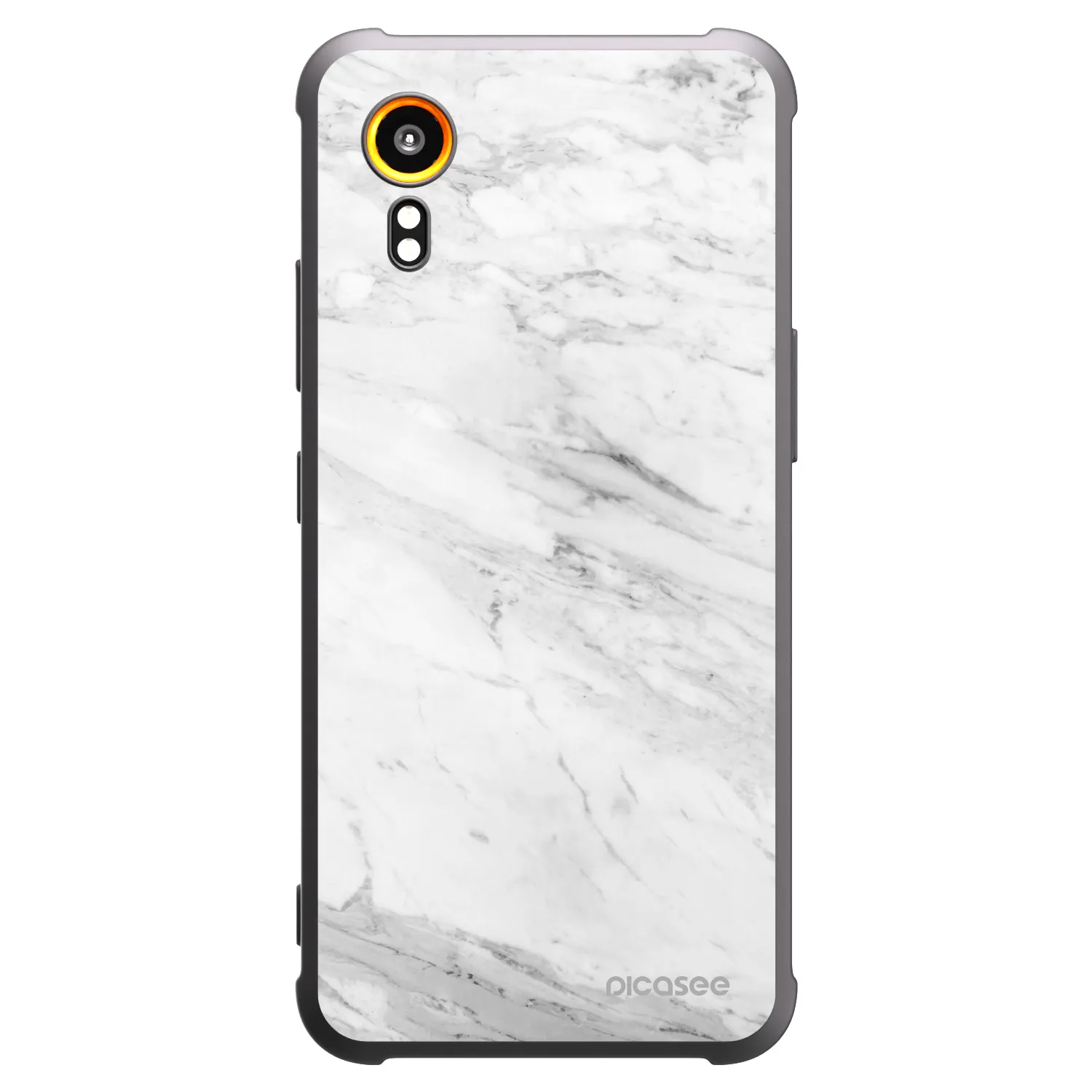 Picasee husă neagră din silicon pentru Samsung Galaxy Xcover 7 - White marble