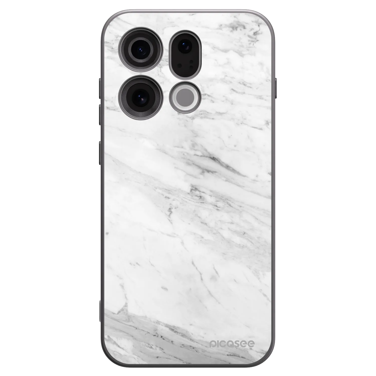 Picasee husă neagră din silicon pentru OPPO Find X9 - White marble