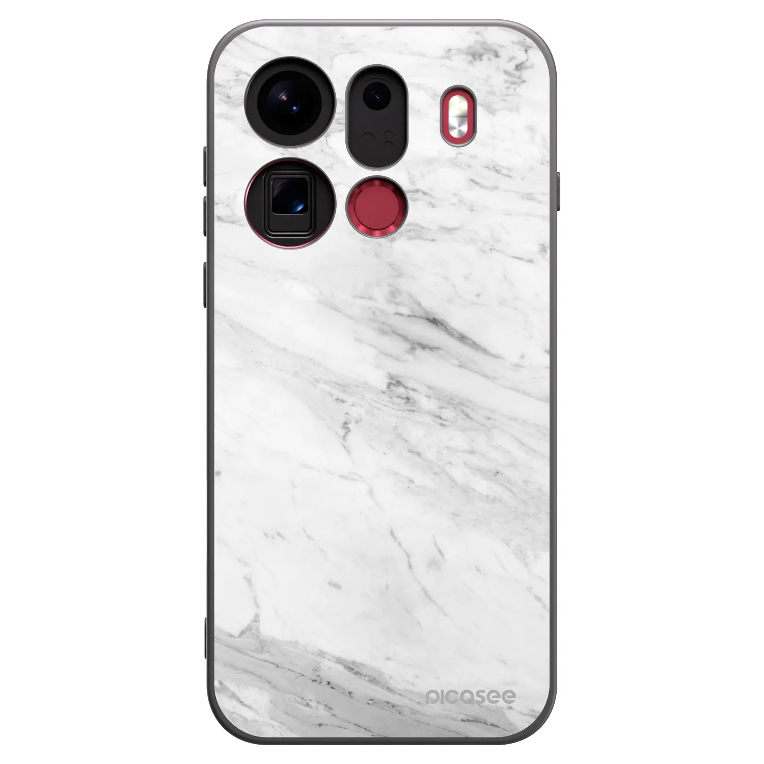 Picasee husă neagră din silicon pentru OPPO Find X9 Pro - White marble