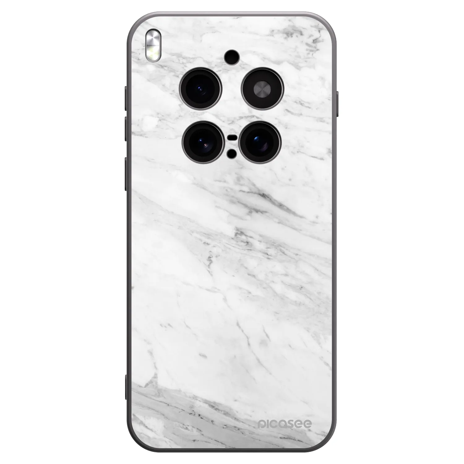 Picasee husă neagră din silicon pentru Vivo X300 Pro - White marble