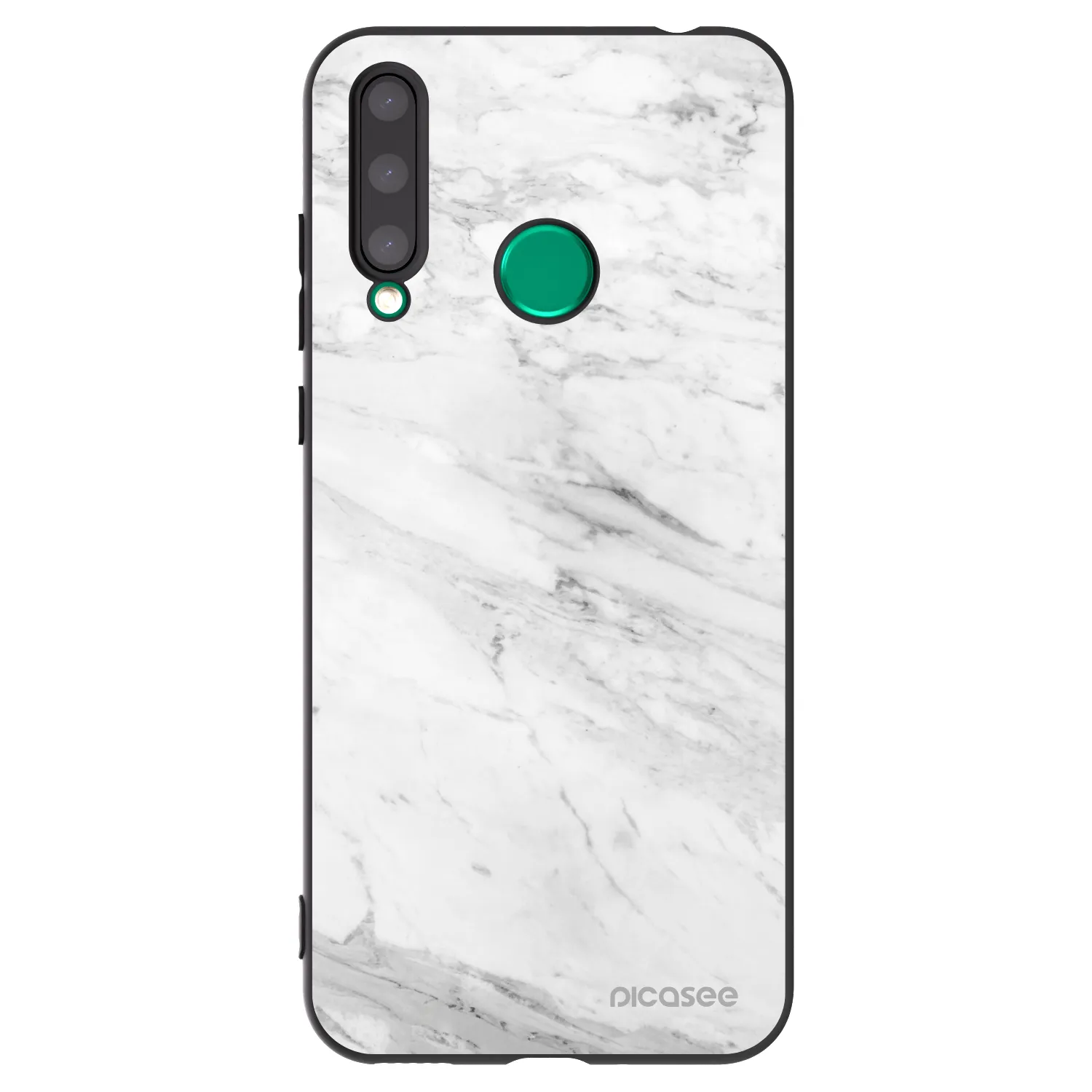 Picasee husă neagră din silicon pentru Honor 20 Lite - White marble