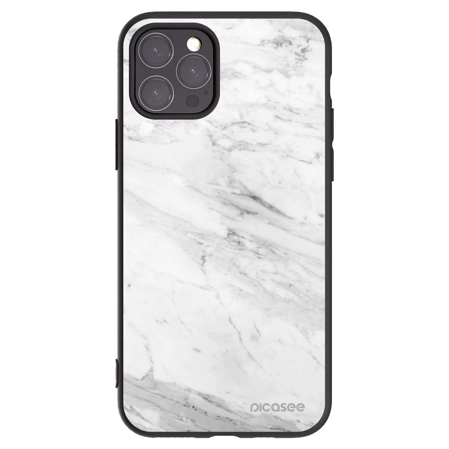 Picasee husă neagră din silicon pentru Apple iPhone 11 Pro - White marble