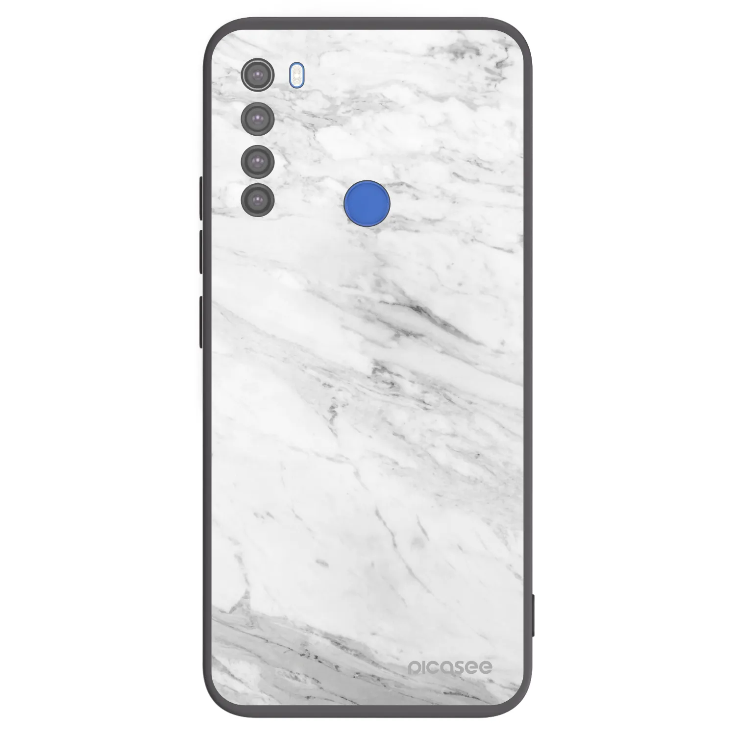 Picasee husă neagră din silicon pentru Xiaomi Redmi Note 8T - White marble