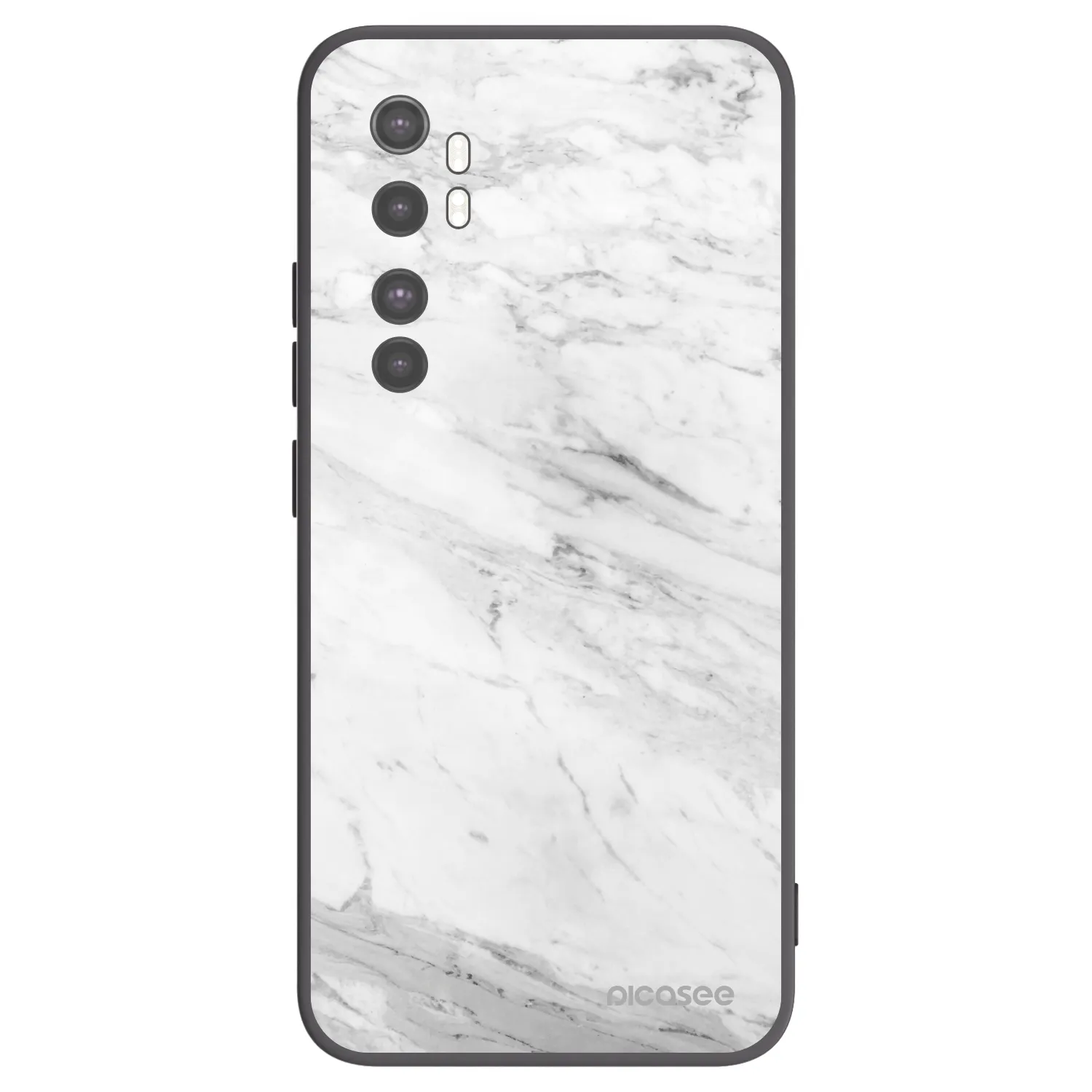 Picasee husă neagră din silicon pentru Xiaomi Mi Note 10 Lite - White marble