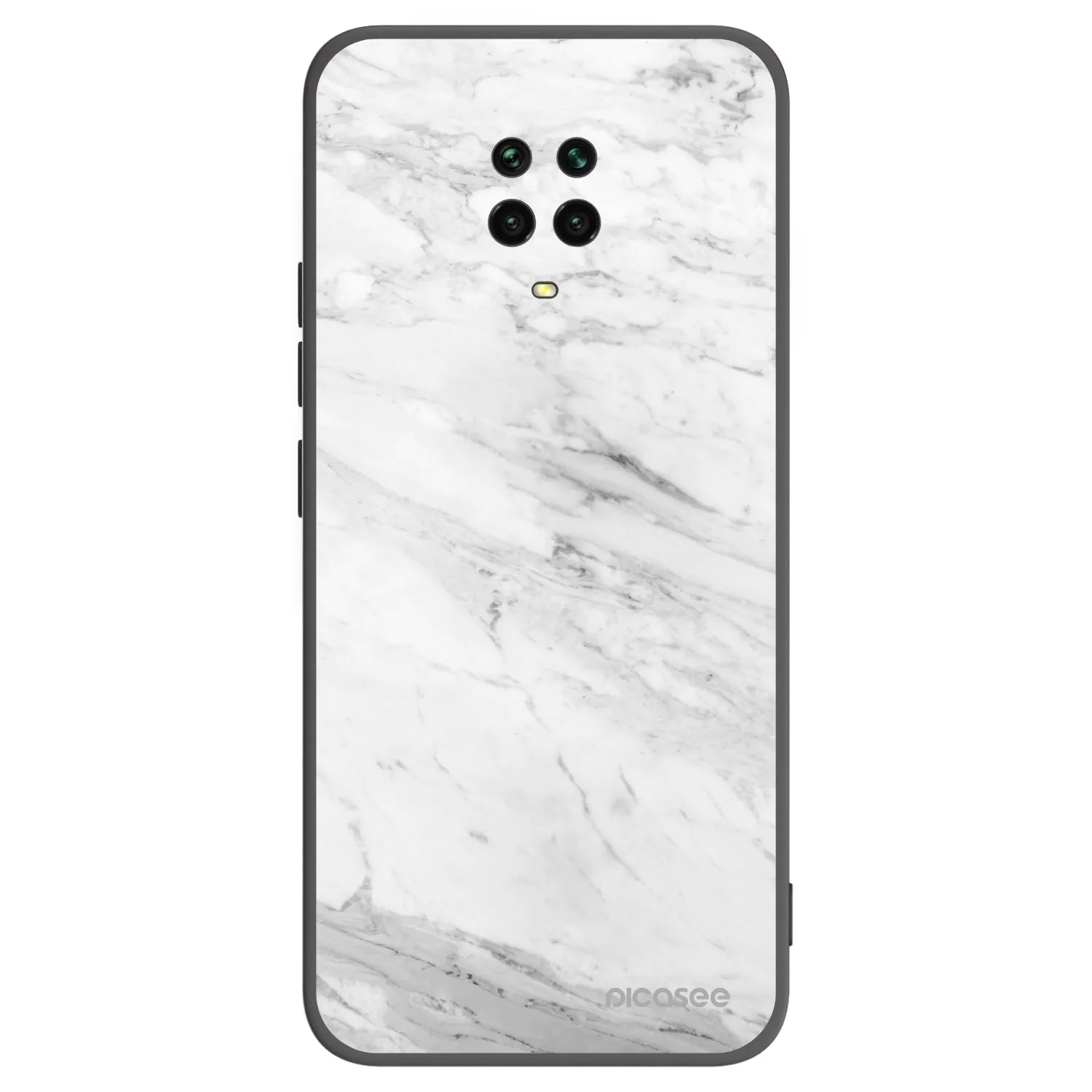 Picasee husă neagră din silicon pentru Xiaomi Redmi Note 9S - White marble