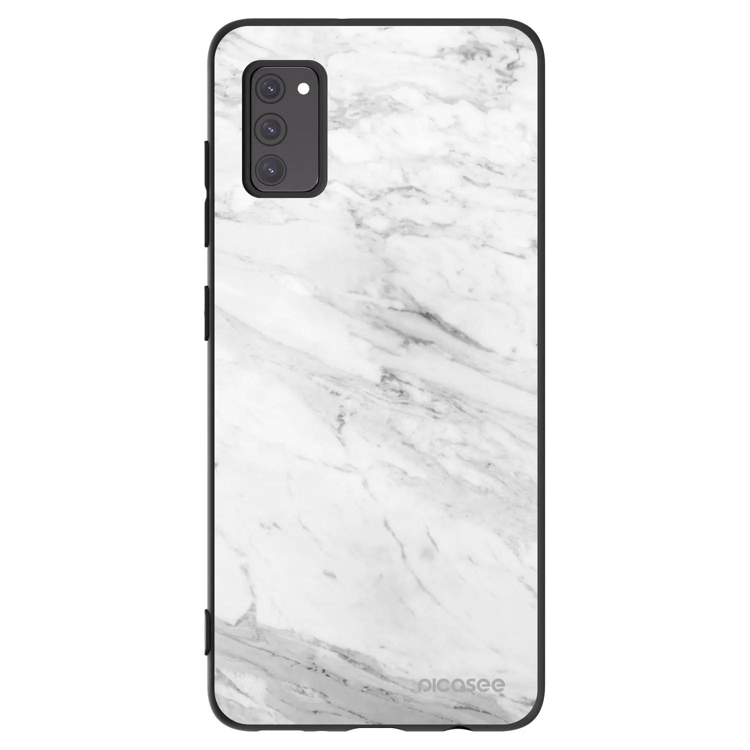 Picasee husă neagră din silicon pentru Samsung Galaxy A41 A415F - White marble