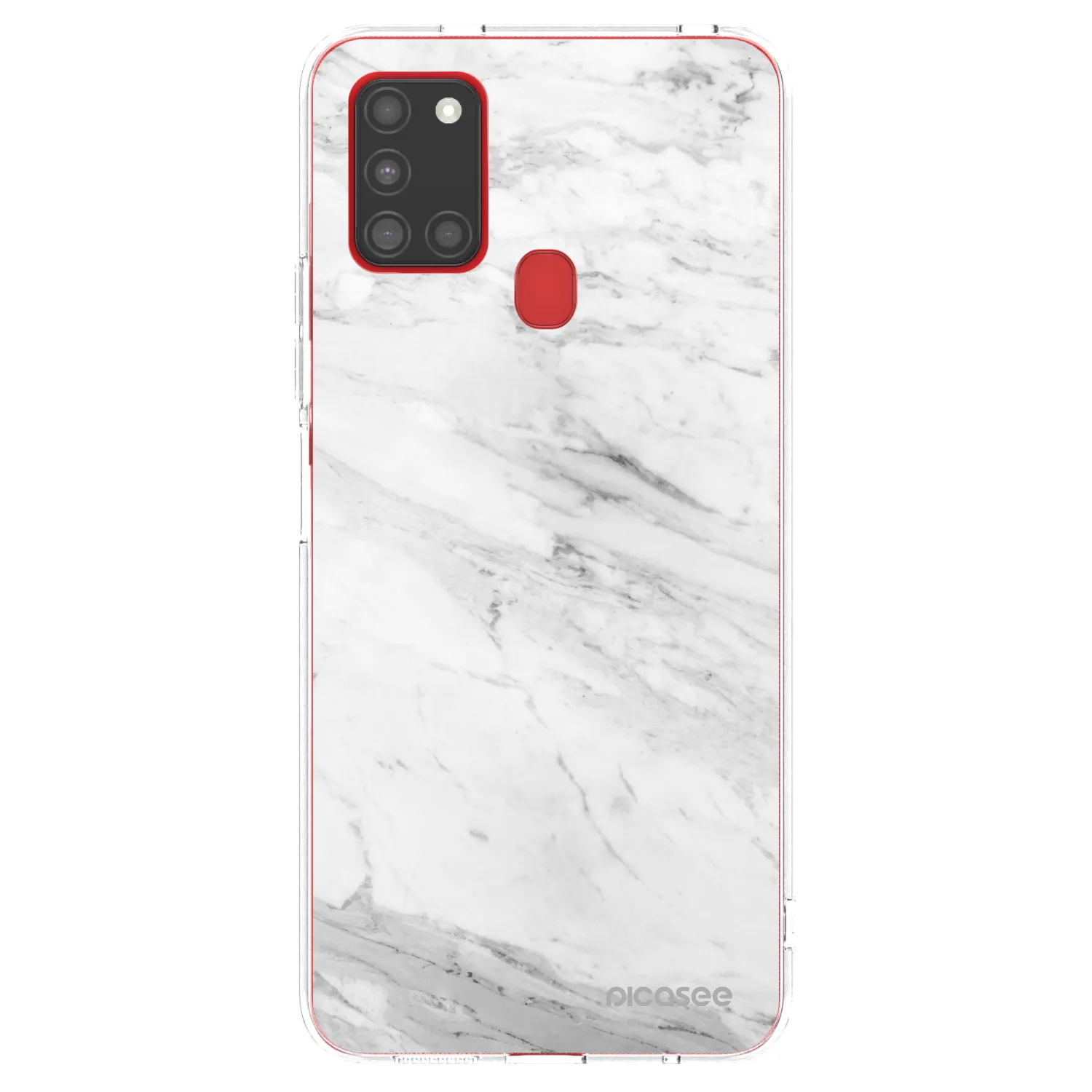 Picasee husă transparentă din silicon pentru Samsung Galaxy A21s - White marble