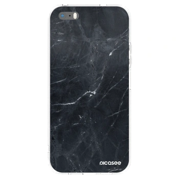 Picasee husă transparentă din silicon pentru Apple iPhone 5/5S/SE - Black marble