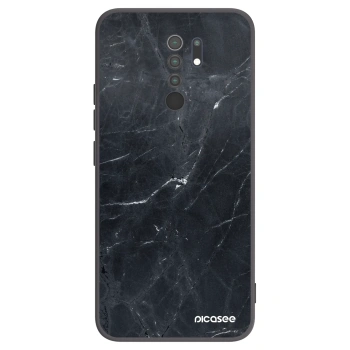 Picasee husă neagră din silicon pentru Xiaomi Redmi 9 - Black marble
