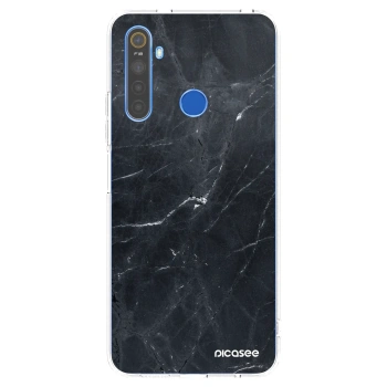 Picasee husă transparentă din silicon pentru Realme 5 - Black marble