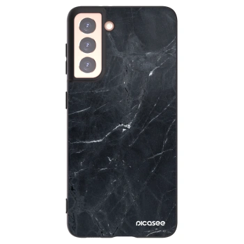 Picasee husă neagră din silicon pentru Samsung Galaxy S21 5G G991B - Black marble
