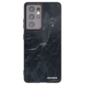 Picasee husă neagră din silicon pentru Samsung Galaxy S21 Ultra 5G G998B - Black marble