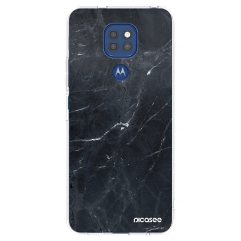Picasee husă transparentă din silicon pentru Motorola Moto G9 Play - Black marble