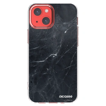Picasee husă transparentă din silicon pentru Apple iPhone 13 mini - Black marble
