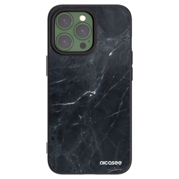 Picasee husă neagră din silicon pentru Apple iPhone 13 Pro - Black marble