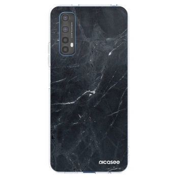 Picasee husă transparentă din silicon pentru Realme 7 - Black marble