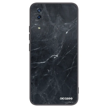 Picasee husă neagră din silicon pentru Vivo Y11s - Black marble