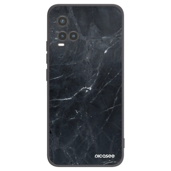 Picasee husă neagră din silicon pentru Vivo Y33s - Black marble