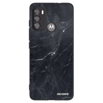 Picasee husă neagră din silicon pentru Motorola Moto G60 - Black marble
