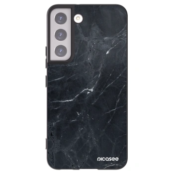 Picasee husă neagră din silicon pentru Samsung Galaxy S22 5G - Black marble