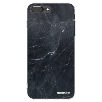 Picasee husă transparentă din silicon pentru Apple iPhone 7 Plus - Black marble