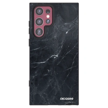 Picasee husă neagră din silicon pentru Samsung Galaxy S22 Ultra 5G - Black marble