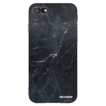 Picasee husă transparentă din silicon pentru Apple iPhone SE 2022 - Black marble