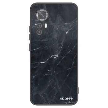 Picasee husă neagră din silicon pentru Xiaomi 12 - Black marble