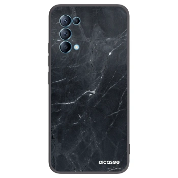 Picasee husă neagră din silicon pentru OPPO Reno 5 5G - Black marble