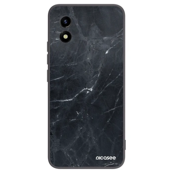 Picasee husă neagră din silicon pentru Vivo Y01 - Black marble