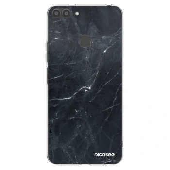 Picasee husă transparentă din silicon pentru Huawei P Smart - Black marble