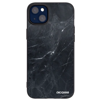 Picasee husă neagră din silicon pentru Apple iPhone 14 Plus - Black marble