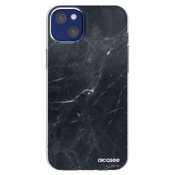 Picasee husă transparentă din silicon pentru Apple iPhone 14 Plus - Black marble