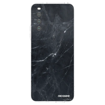 Picasee husă transparentă din silicon pentru Sony Xperia 10 IV 5G - Black marble