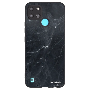 Picasee husă neagră din silicon pentru Realme C21Y - Black marble